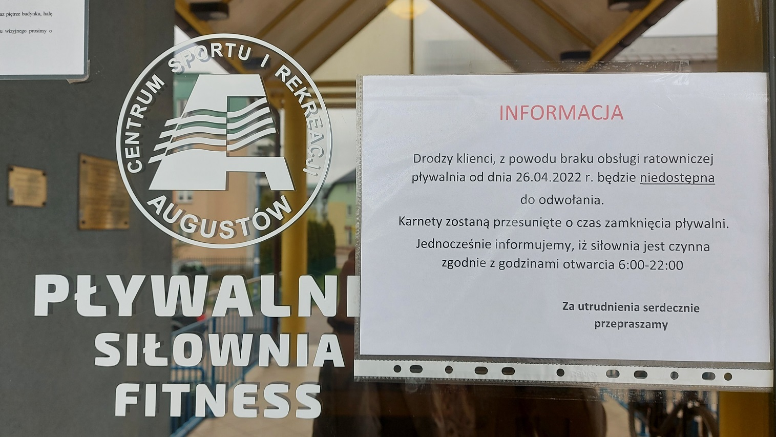 Augustowski basen jest od wczoraj nieczynny