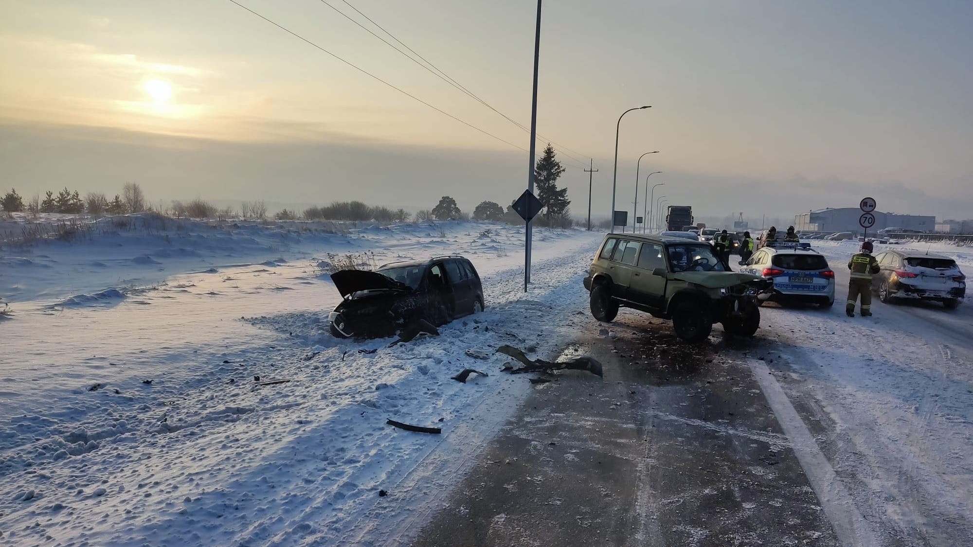 Na suwalskich drogach jest ślisko i niebezpiecznie