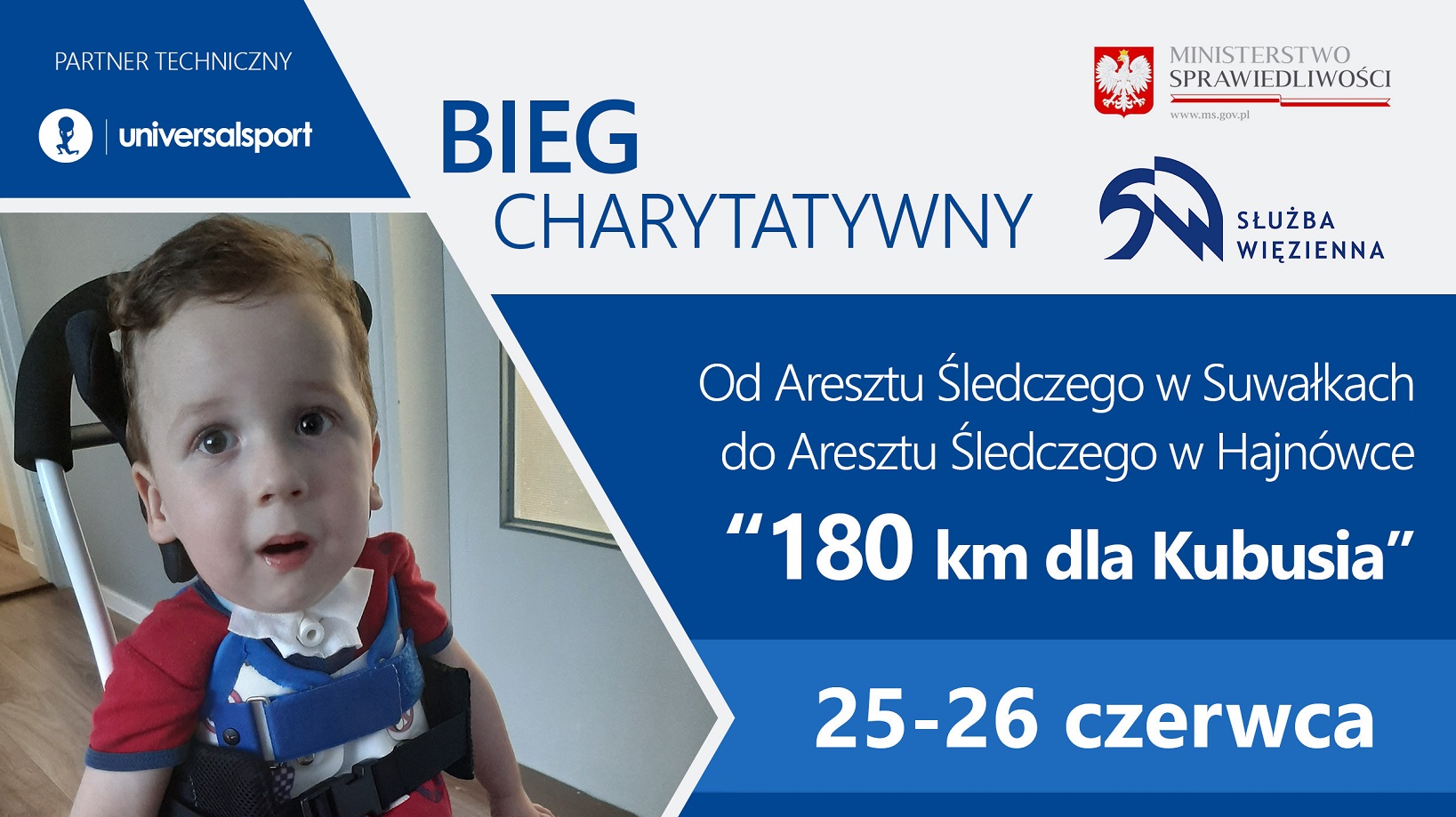 „180 km dla Kubusia” - to inicjatywa Straży Więziennej na rzecz chorego na rdzeniowy zanik mięśni 2,5-letniego chłopczyka