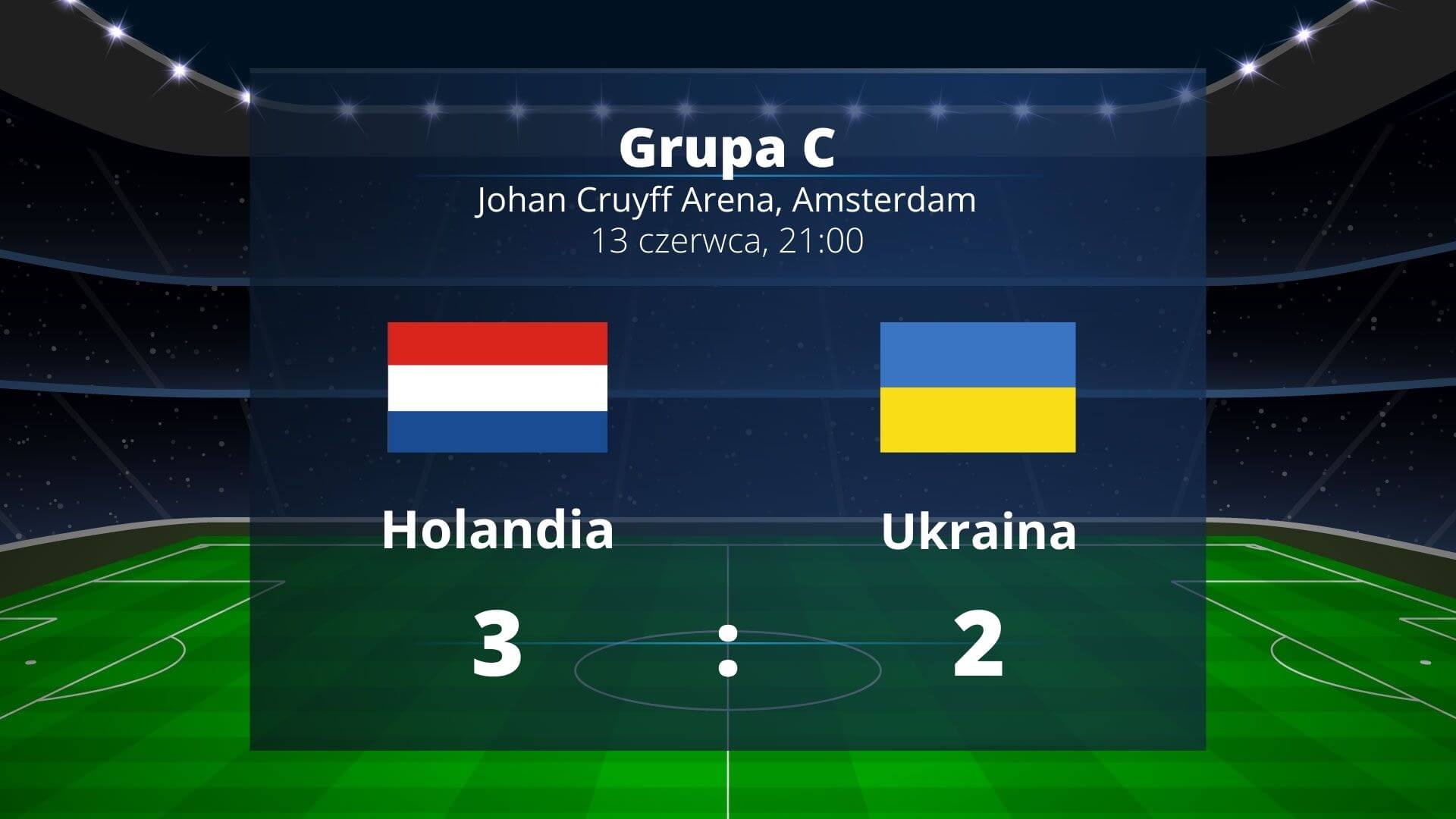 Grupa C: po ciekawym spotkaniu Holandia pokonuje Ukrainę