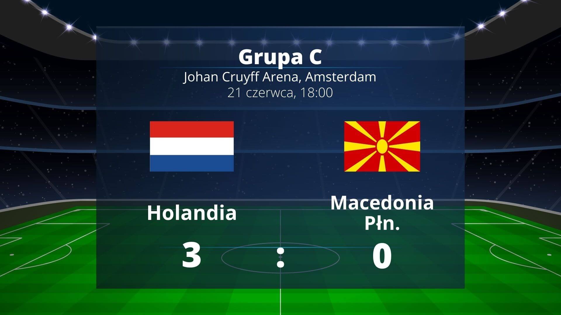 Grupa C: Holandia wygrywa z Macedonią w meczu bez stawki