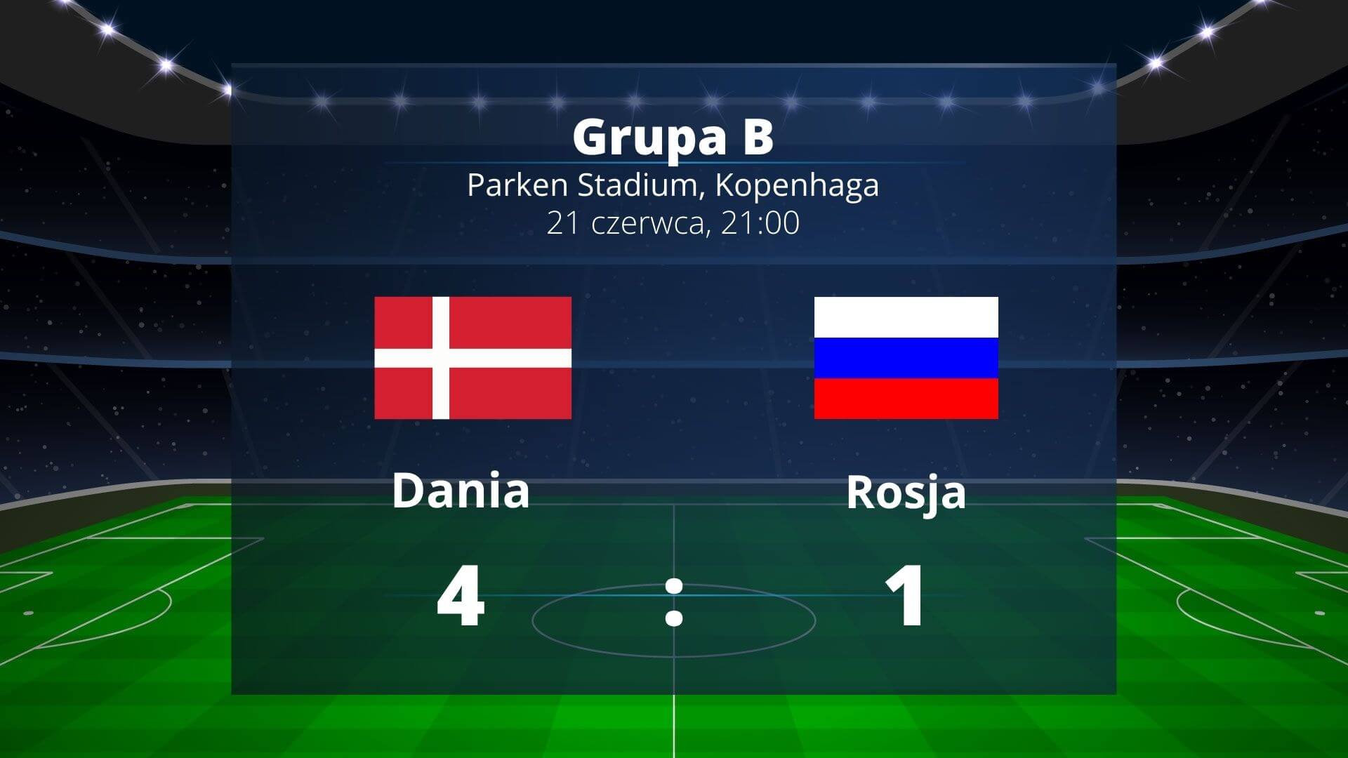 Grupa B: po zwycięstwie z Rosją Dania z ostatniego miejsca w tabeli wskakuje na drugie