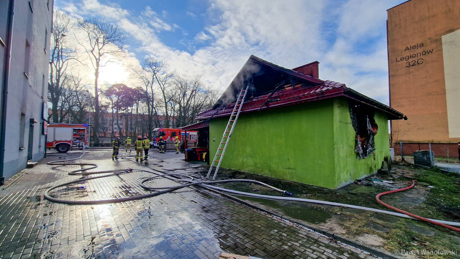Pożar restauracji przy Alei Legionów w Łomży