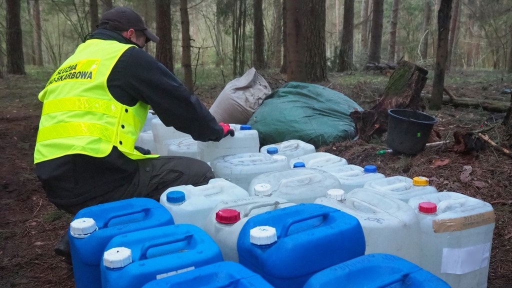 Funkcjonariusze KAS zlikwidowali leśną bimbrownię w okolicach Michałowa