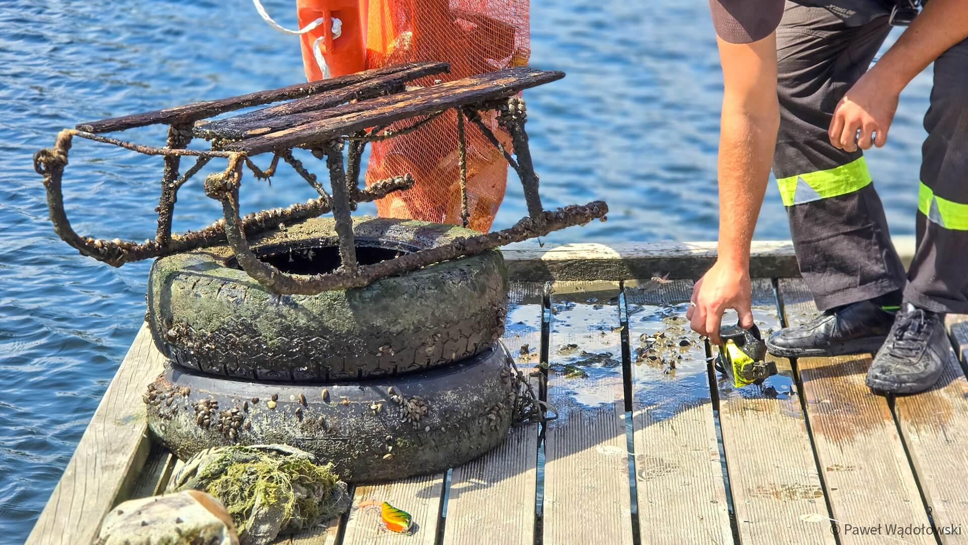 Co można wyłowić z jeziora - mieszkańcy Rajgrodu sprzątali przy miejskiej plaży