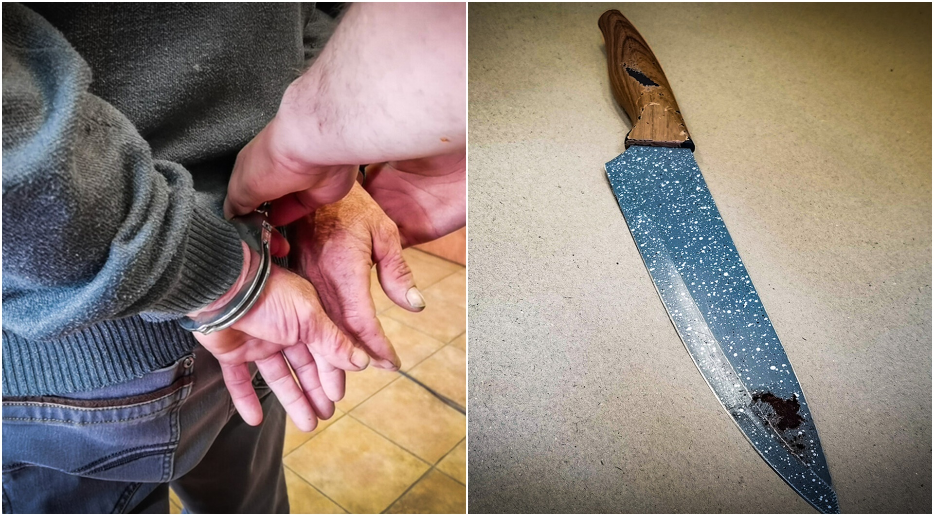 Pijany 56-latek zaatakował nożem policjanta