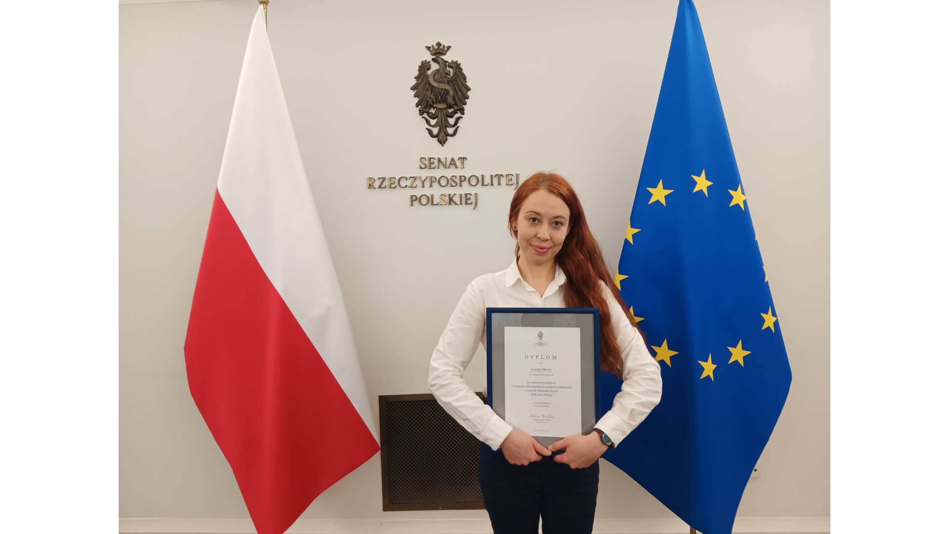 Nasza dziennikarka Joanna Sikora otrzymała wyróżnienie w Konkursie o Nagrodę Marszałka Senatu