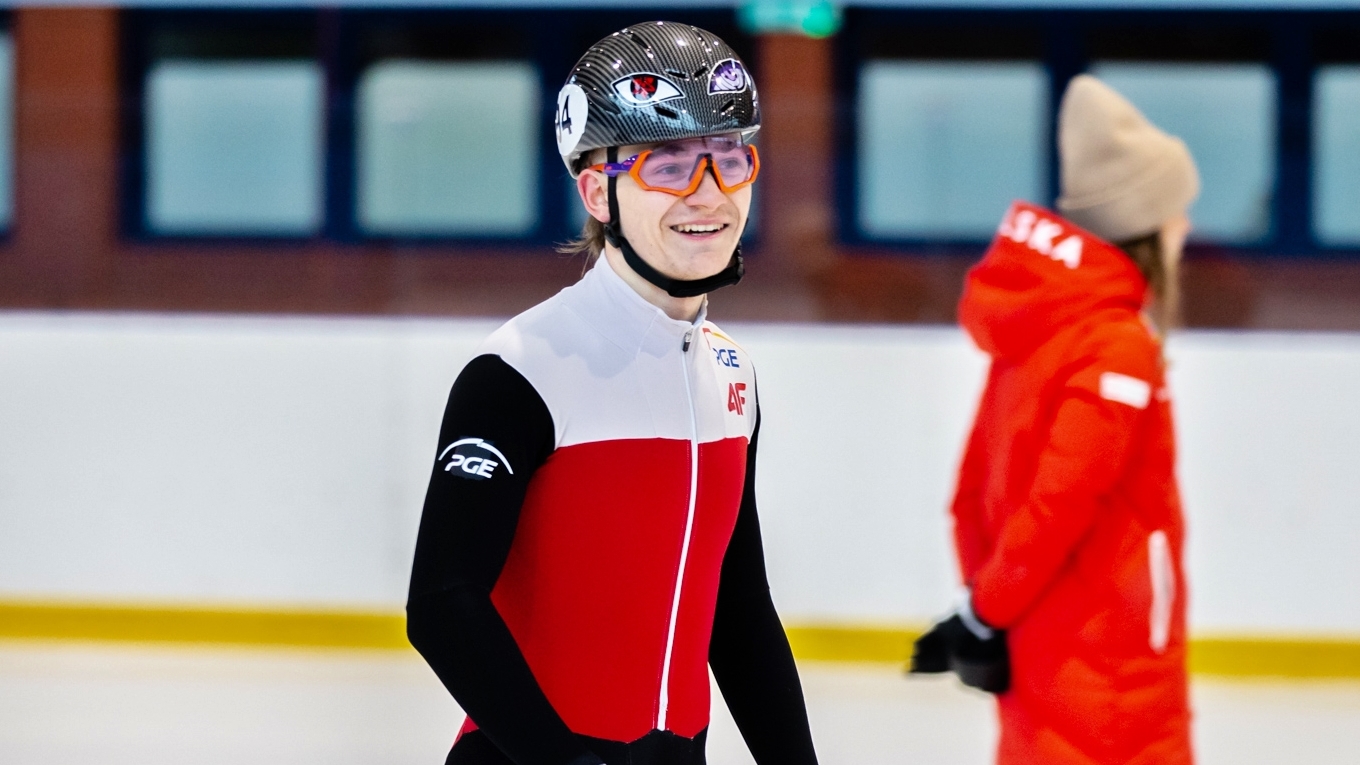 PŚ w short tracku. Łukasz Kuczyński z Juvenii Białystok na podium
