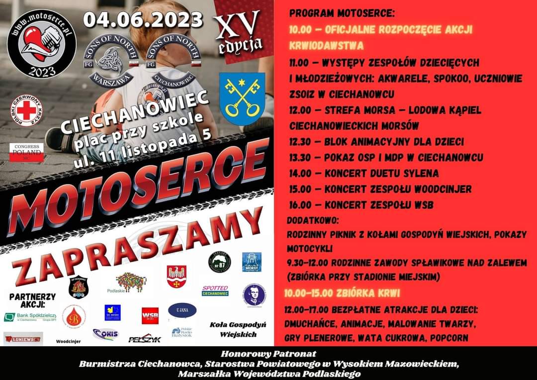 W Ciechanowcu można oddać krew w ramach akcji Motoserce