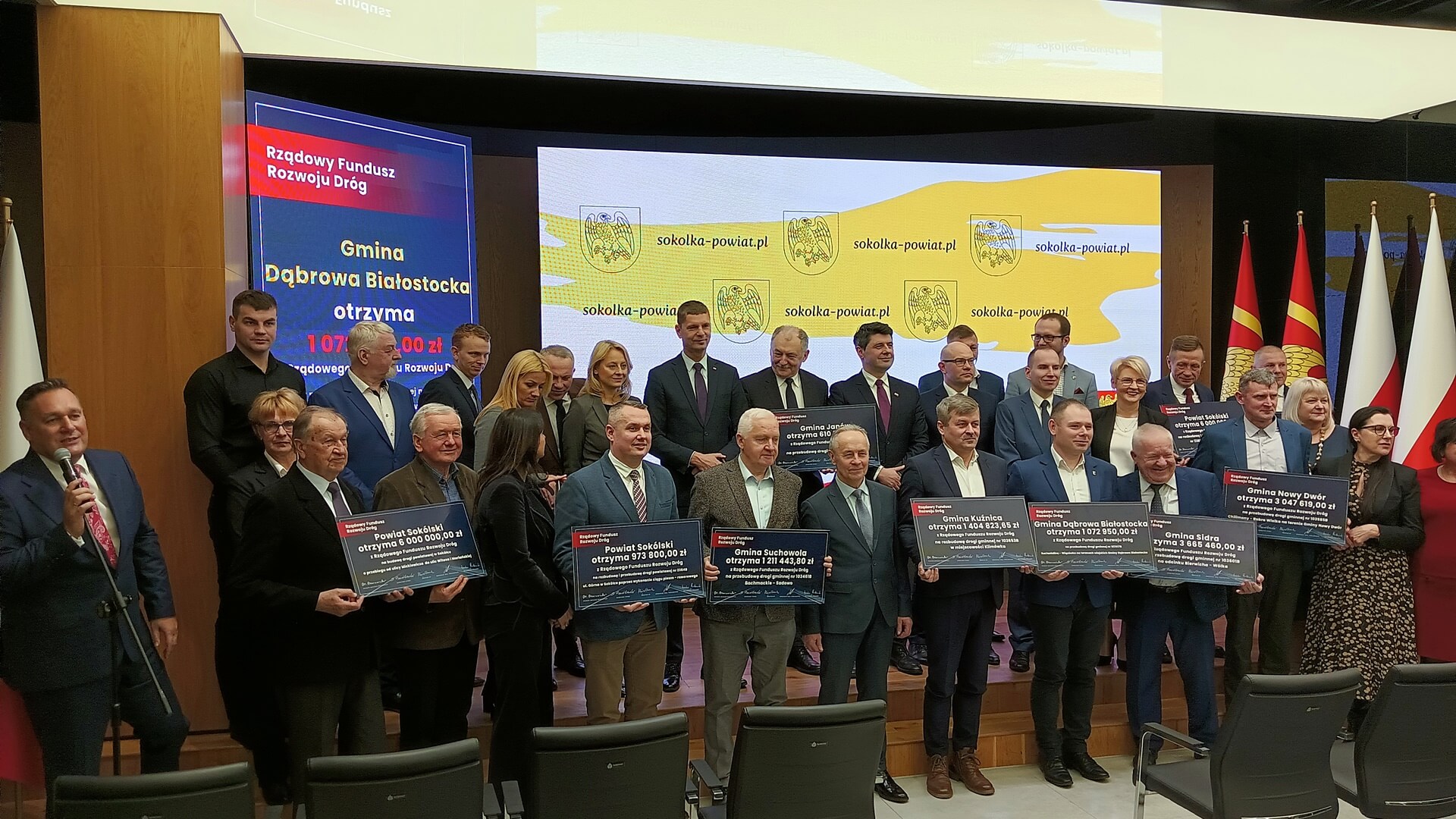 Samorządowcy z powiatu sokólskiego otrzymali wsparcie z Rządowego Funduszu Rozwoju Dróg