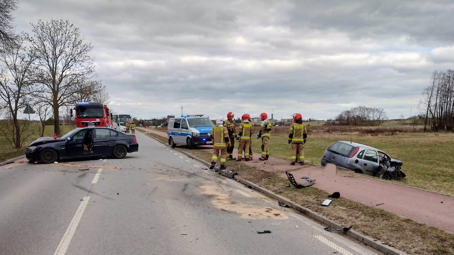 Wypadek koło Sejn - trzy osoby w szpitalu