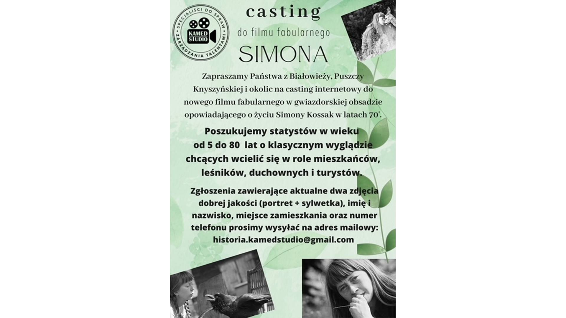 Powstanie film fabularny o Simonie Kossak - poszukiwani są statyści