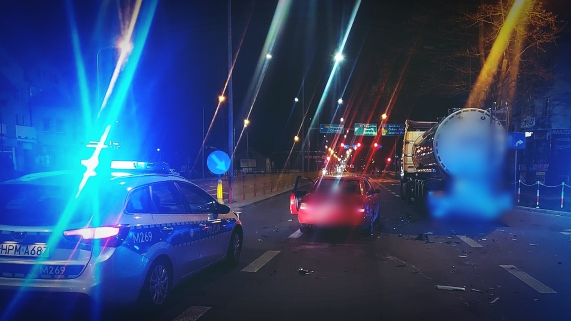 W Łomży pijany kierowca z dożywotnim zakazem prowadzenia pojazdów spowodował kolizję z cysterną