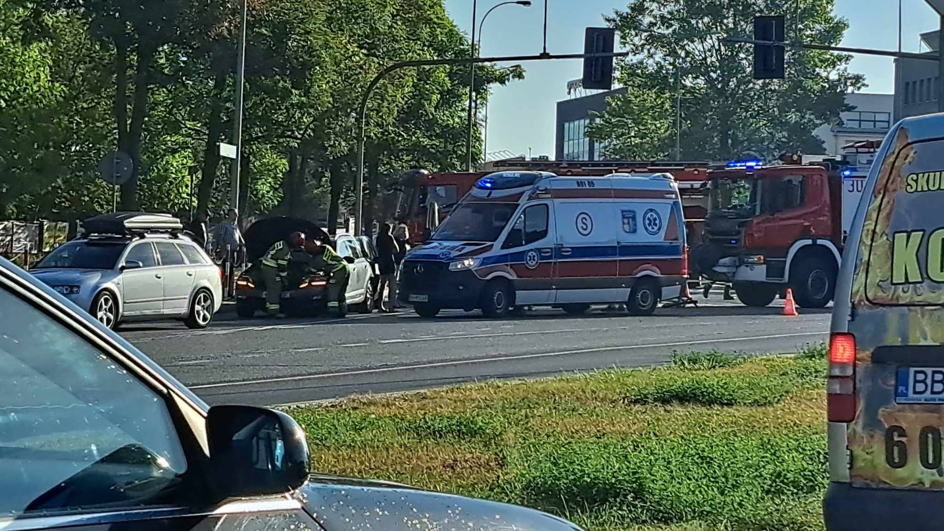 Wypadek na ul. Kopernika w Białymstoku