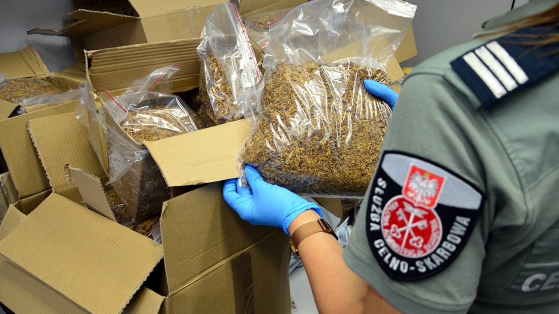 Podlaska KAS zabezpieczyła 50 kg tytoniu w przesyłkach kurierskich