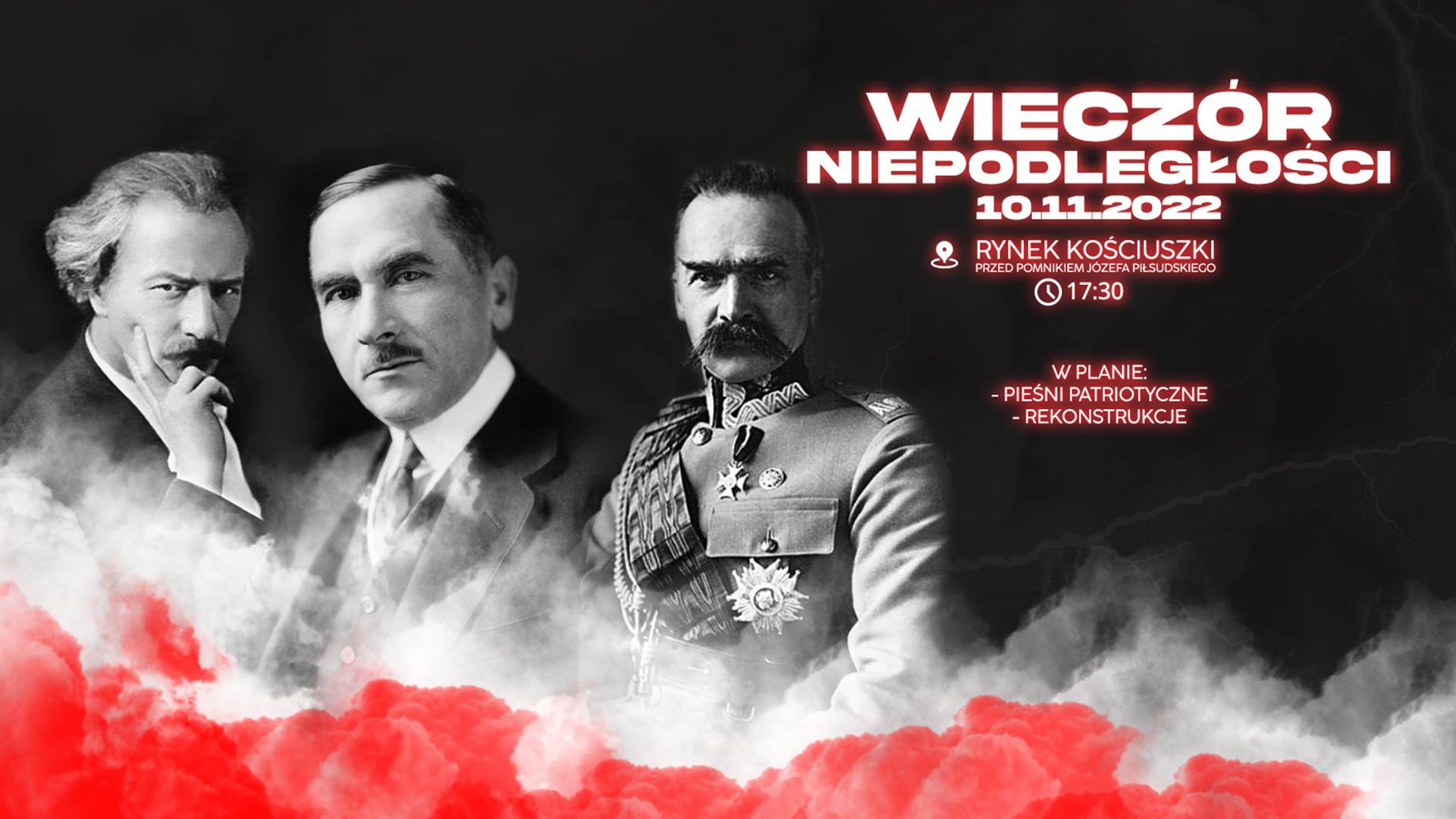 Wieczór Niepodległości w Białymstoku - śpiewanie pieśni patriotycznych i rekonstrukcje historyczne