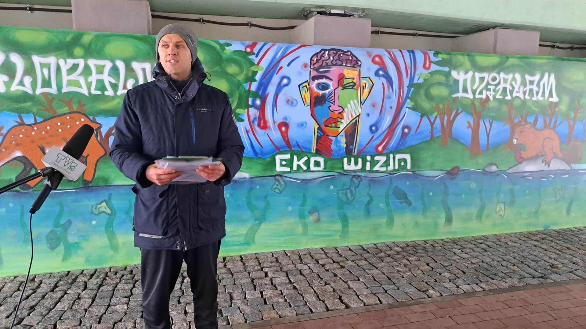 W Suwałkach pojawił się nowy mural zachęcający do dbania o przyrodę