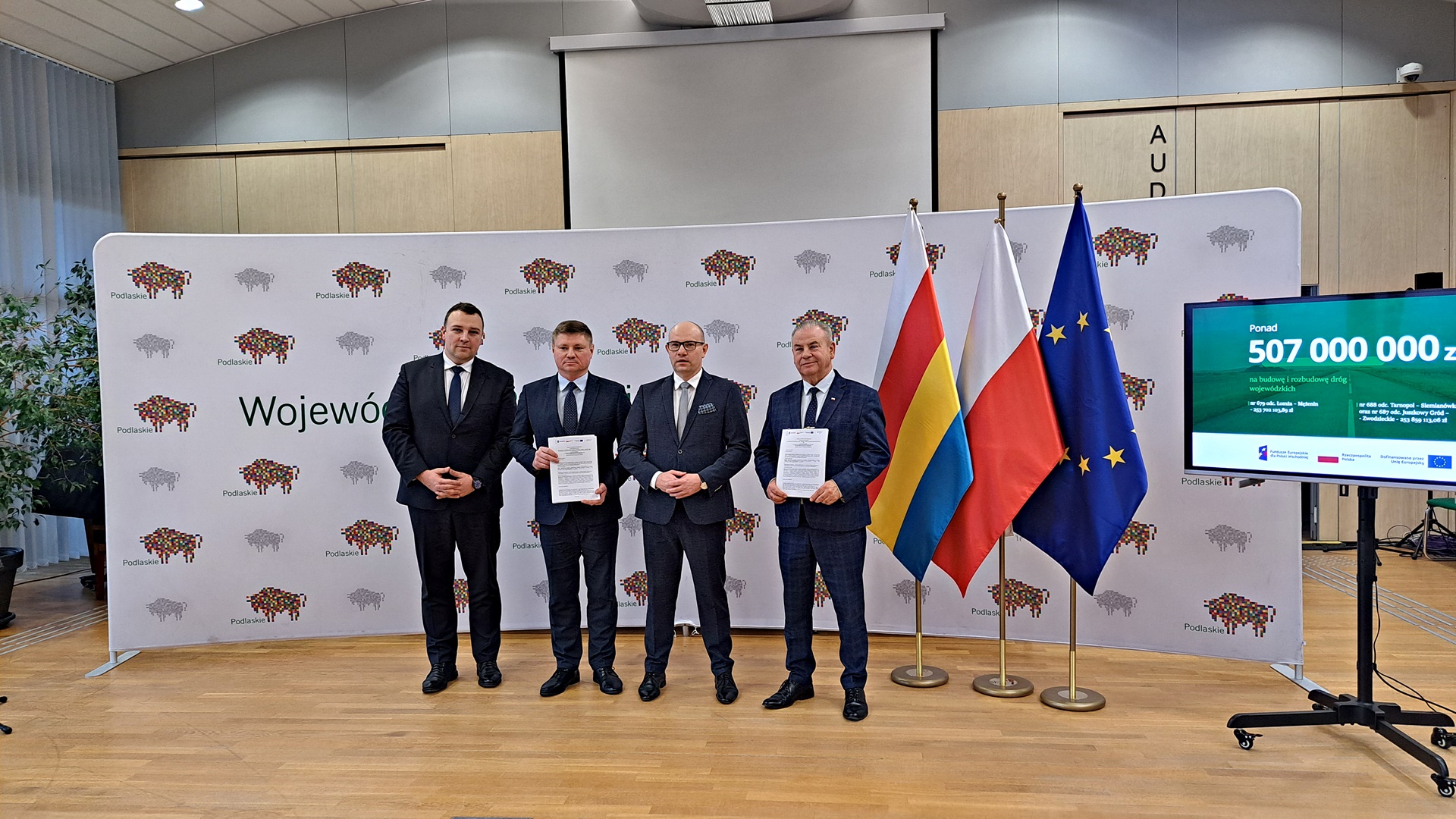 Ponad pół miliarda złotych trafi do województwa podlaskiego na przebudowę trzech odcinków dróg