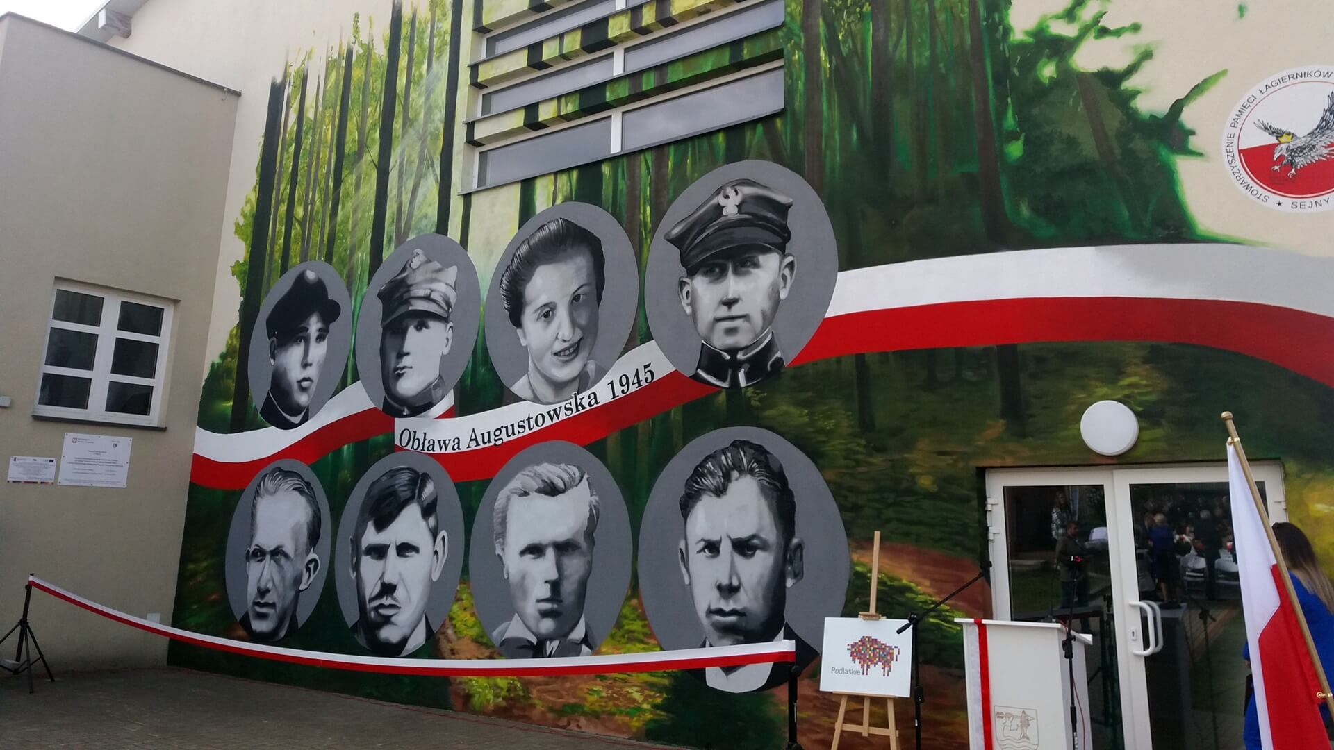 W Gibach powstał mural upamiętniający Ofiary Obławy Augustowskiej