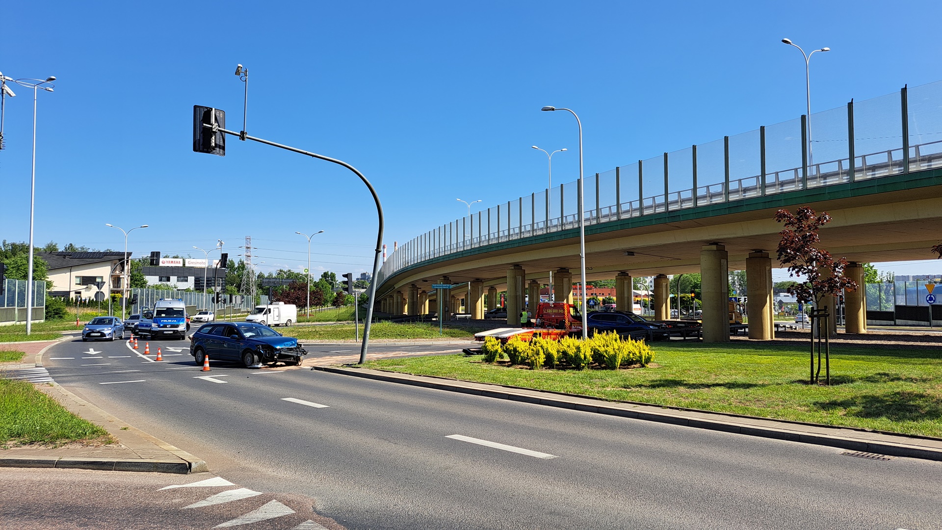 Wypadek w Białymstoku na wjeździe z kierunku Augustowa