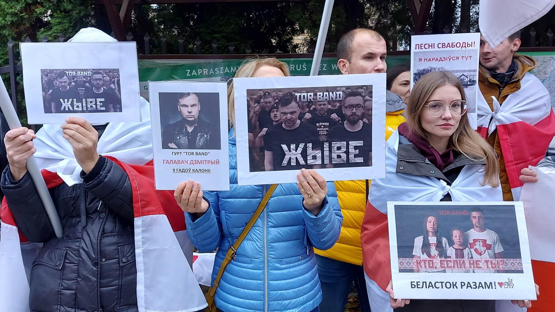 Pikieta w obronie muzyków z zespołu Tor Band skazanych przez białoruski sąd