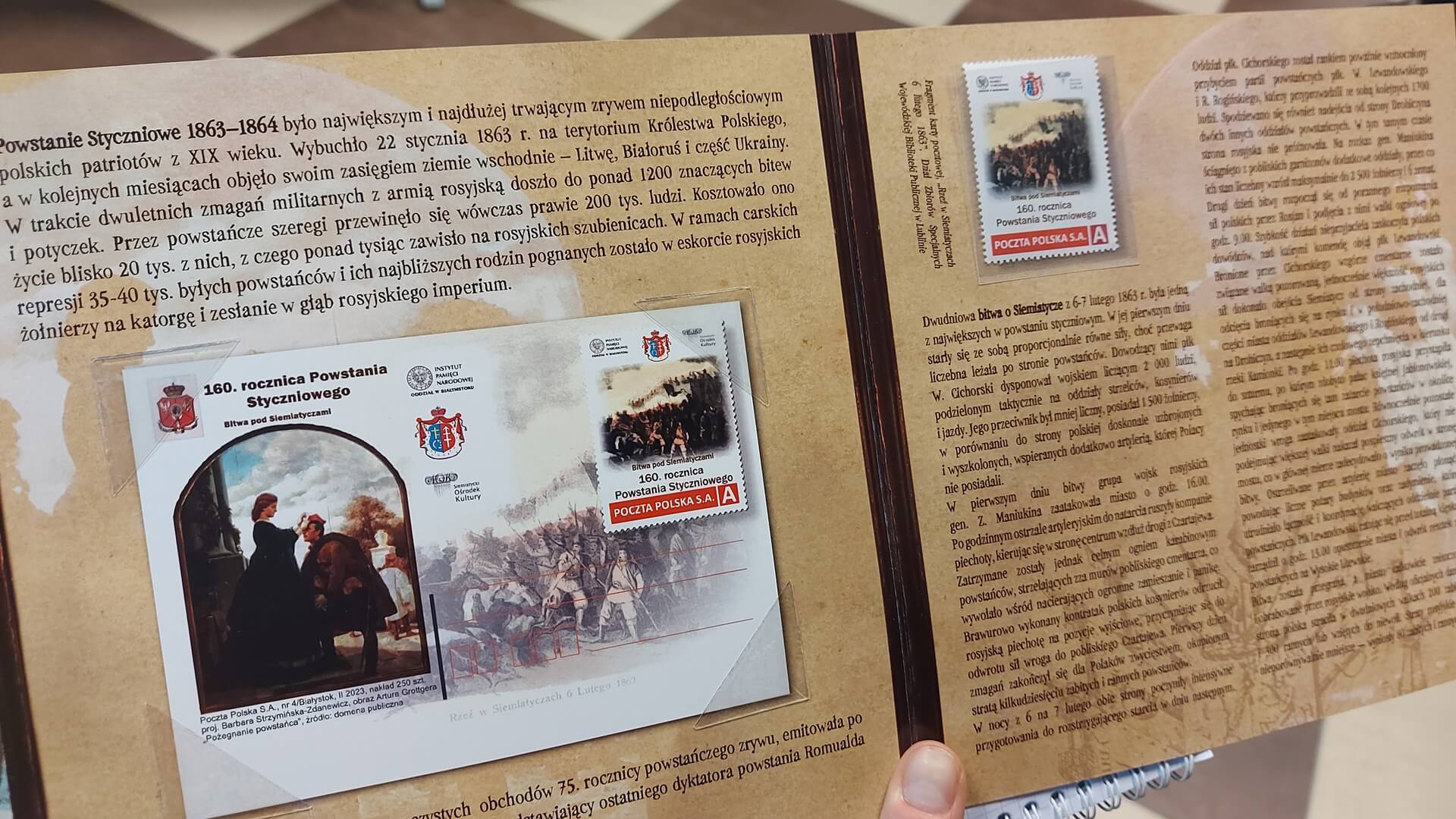 Powstanie styczniowe w Siemiatyczach - promocja karty pocztowej i znaczka