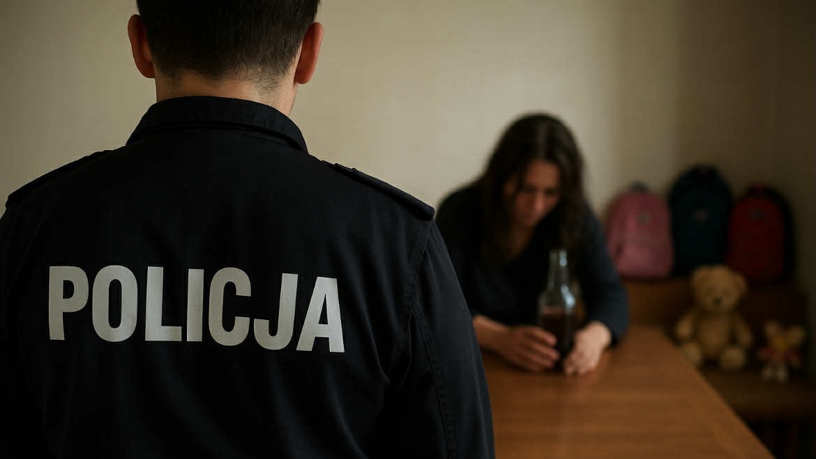 Pijana matka opiekowała się trójką dzieci - najmłodsze miało 10 miesięcy