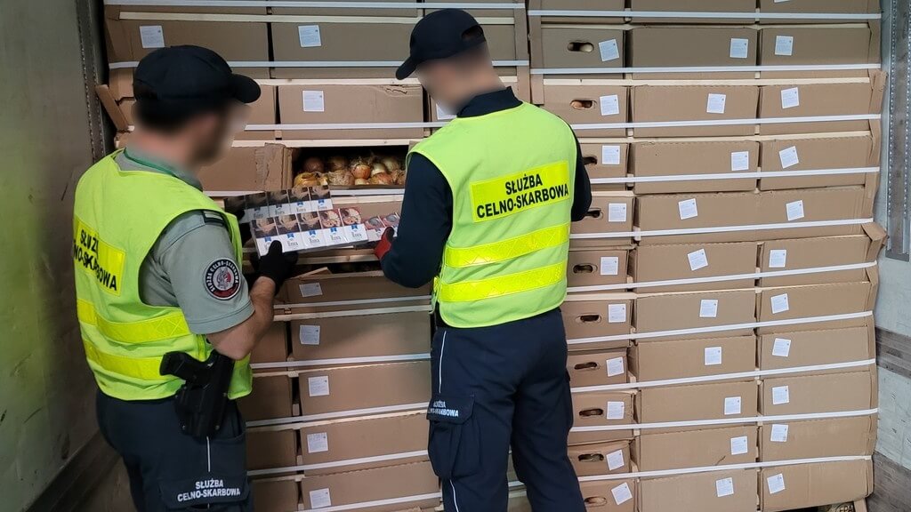 Podlaska KAS udaremniła przemyt papierosów. Ukryte były w ładunku cebuli
