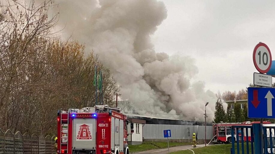 Pożar w zakładzie produkcyjnym w Sokółce