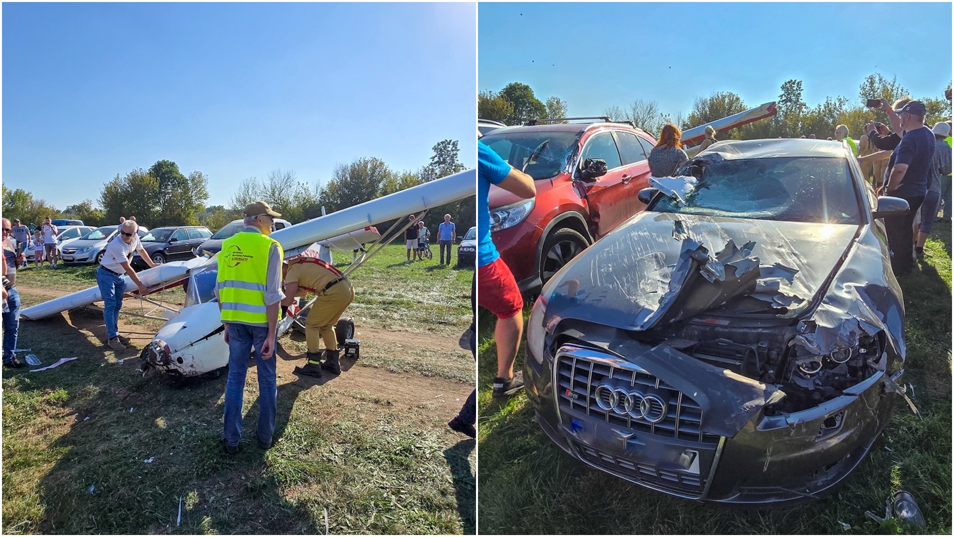 Niebezpieczne zdarzenie podczas zawodów lotników w Piątnicy [zdjęcia]