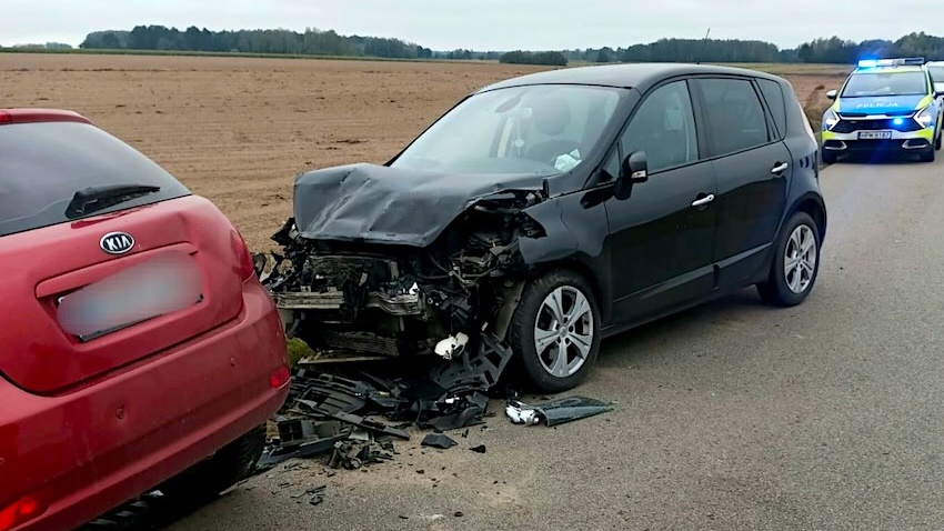 Śmiertelny wypadek w gminie Wysokie Mazowieckie. Zderzyły się dwa pojazdy