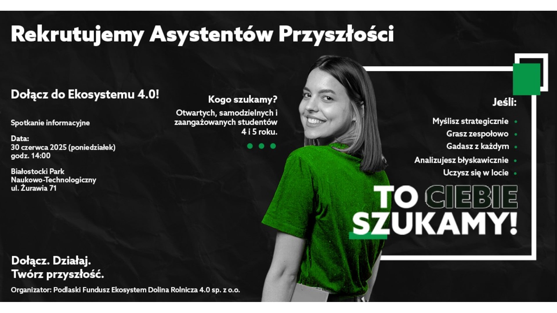 Dolina Rolnicza 4.0 rekrutuje studentów - asystenci poszukiwani do innowacyjnych projektów