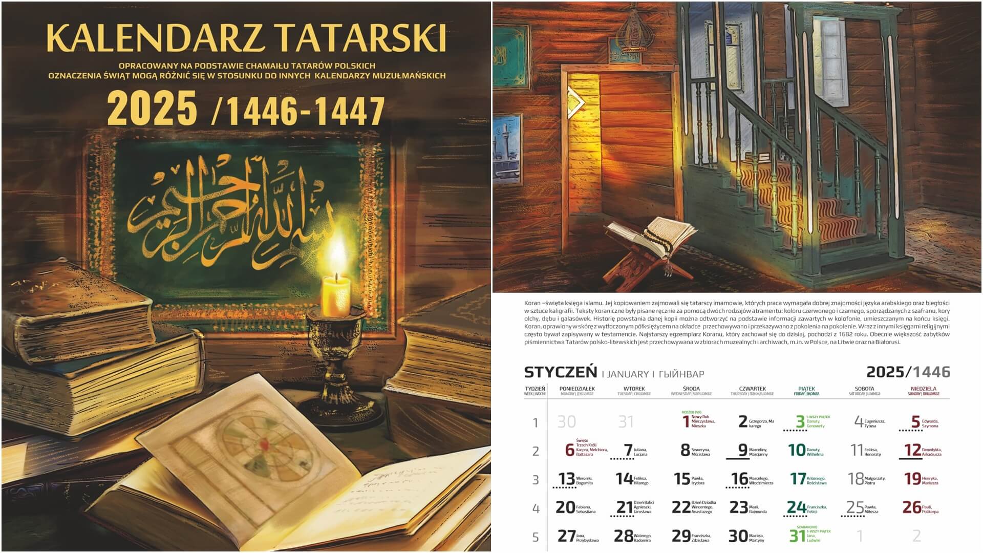 Ukazał się kalendarz opisujący tradycje piśmiennictwa polsko-litewskich Tatarów