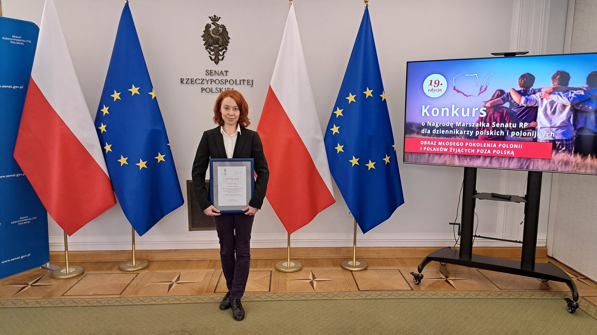 Joanna Sikora odebrała nagrodę w konkursie Marszałka Senatu dla dziennikarzy polskich i polonijnych