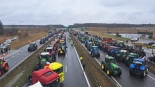 Protesty rolników na trasie ekspresowej S8 w Jeżewie, fot. Wojciech Szubzda