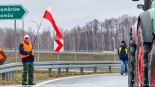 Protest rolników w Konarzewie koło Łomży, fot. Paweł Wądołowski