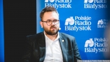 Łukasz Nazarko, debata wyborcza z kandydatami do sejmiku z okręgu nr 1, 14.03.2024, fot. Joanna Szubzda