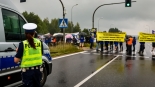 Protest Związku Zawodowego Maszynistów Kolejowych w Polsce na drodze krajowej nr 8, 28.07.2025, źródło: x.com/kmp_bialystok