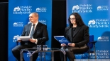 Wojciech Szubzda i Renata Reda, debata wyborcza z kandydatami do sejmiku z okręgu nr 1, 14.03.2024, fot. Joanna Szubzda