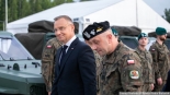 Wizyta prezydenta Andrzeja Dudy w bazie Wojskowego Zgrupowania Zadaniowego Podlasie, 10.06.2024, fot. Joanna Szubzda