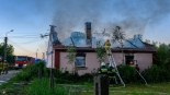 Pożar domu w Zalesiu pod Siemiatyczami, 3.07.2025, fot. Łukasz Charlak/ Siemiatycze112