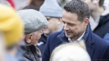 Kampania wyborcza, Rafał Trzaskowski w Łomży, 16.01.2025, fot. Paweł Wądołowski