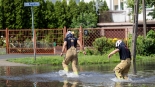 Zalane ulice w Łomży po gwałtownym deszczu, 19.07.2025, fot. Paweł Wądołowski