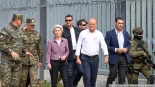 Ursula von der Leyen i Donald Tusk na granicy polsko-białoruskiej, 31.08.2025, fot. Joanna Szubzda