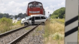 Śmiertelny wypadek na niestrzeżonym przejeździe kolejowym pod Śniadowem, 19.07.2025, fot. Paweł Wądołowski