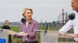 Ursula von der Leyen i Donald Tusk na granicy polsko-białoruskiej, 31.08.2025, fot. Joanna Szubzda
