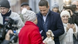 Kampania wyborcza, Rafał Trzaskowski w Łomży, 16.01.2025, fot. Paweł Wądołowski